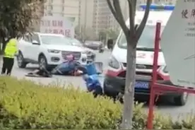 外卖员车祸后又遭120救护车碾压，饿了么站长：骑手伤势还在观察，保险正在赔付中图片