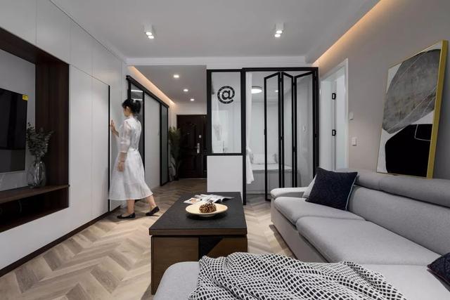 77㎡现代简约，取消餐厅，小户型隔多一个卧室