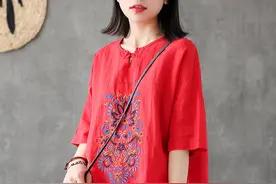 无意发现棉麻小衫店，特适合59岁婆婆穿，好看不贵三伏天穿正好图片