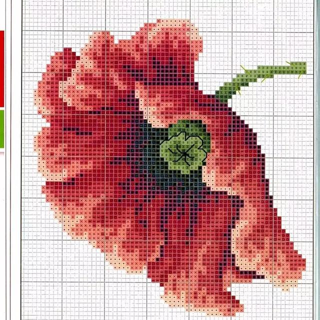分享上45款十字绣花朵图样,又漂亮又实用花型!
