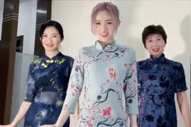 祖孙三人同穿旗袍跳舞，孙女时髦妈妈气质，还是67岁外婆最有韵味图片