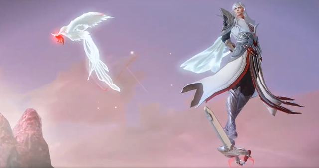 王者荣耀凤求凰优化，比例拉长出场御剑遨游山海，未来将永不返场