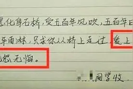 初中生写的“情书”看哭老师，老师激动给批语：你把我感动了图片