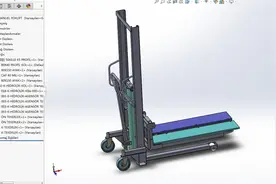 手动提升小拖车模型3D图纸 Solidworks设计图片
