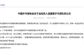 乒协公示加入国家队的新人，是最年轻的国家队员，姓氏闻所未闻图片