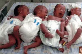 姐妹同一天剖腹生下2对双胞胎，亲子鉴定：4个宝宝是同一个爹妈图片