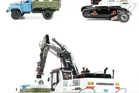 镭速模型为C374和C360挖机模型推出转运小拖车图片
