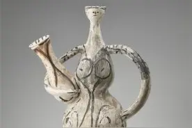 “衍”说·毕加索丨陶艺作品：女人形双耳尖底瓮图片