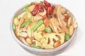 美女插画师笔下的作品，全是美食插画，红烧肉和豆腐让人太有食欲图片