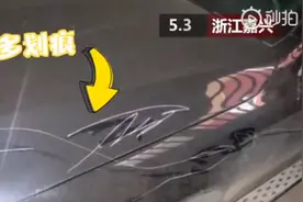 玩手机被父亲打骂后 男孩怒将自家奔驰车刮花 车牌也掰歪了图片