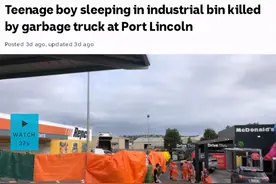 13岁男孩夜宿垃圾桶遭垃圾车碾碎 澳大利亚的未成年都在经历什么？图片