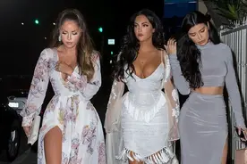 好莱坞真人秀三明星出街照，夜色迷人图片