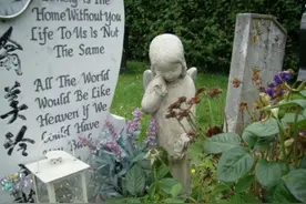 直击翁美玲墓地，墓前鲜花不断，两个小天使守护着“俏蓉儿”图片