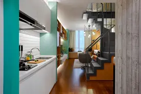 谁说复式小公寓不能买？这一家三口入住35㎡小复式，实用又文艺图片