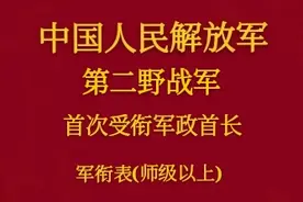 中国人民解放军二野首次授衔军政首长军衔图片