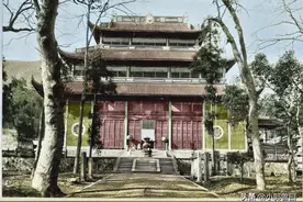 镜头下的1910年杭州灵隐寺：明朝多次遭遇火灾，清末被太平军摧毁图片
