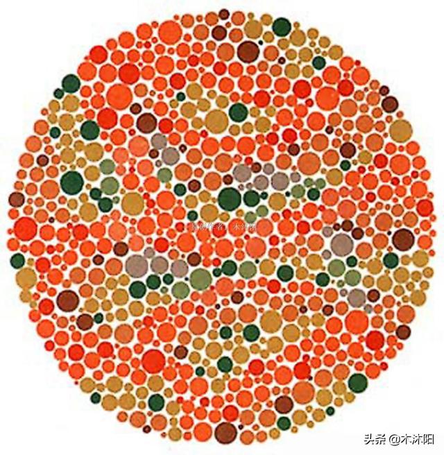 五张色盲图,第五张看不到数字是正常的,看到数字才有问题(色弱图片