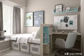 超迷你儿童房设计，飘窗改床+书桌和衣柜，空间的完美利用图片