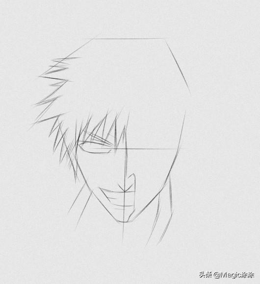 超详细步骤教你手绘一张死神黑崎一护 这眼神太帅气了