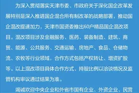 天津混改，60家国企推出混改项目图片