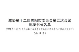 政协第十二届贵阳市委员会第五次会议副秘书长名单图片