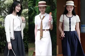 入秋之后穿衣，选“小衫+裙和裤”的搭配，时髦显高又温柔有气质图片