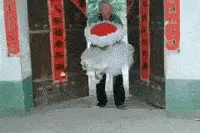 搞笑GIF段子：大爷，你真是老当益壮，枯木逢春啊图片