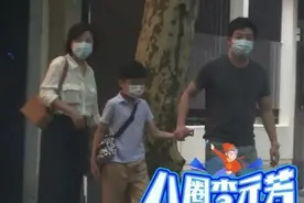 郭京飞一家三口罕见合体，妻子打扮好村味，儿子正脸首曝光太像爸图片
