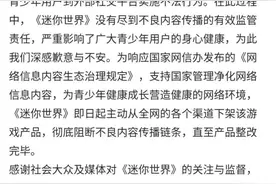 传播不良信息，游戏《迷你世界》全网下架整改图片
