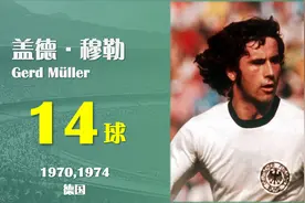 最强射手系列，德国进球机器盖德·穆勒世界杯14粒进球全记录图片
