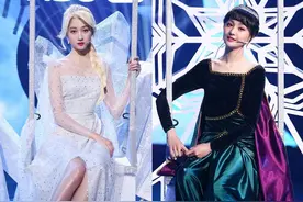 关晓彤郑爽COS《冰雪奇缘》，同样是瘦为何姐妹身材相差一个号？图片