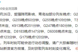 受强降雨影响，青岛站部分列车晚点！列车时刻可能会进行动态调整图片