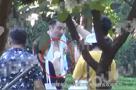 雷佳音户外拍大片，脱衣露啤酒肚吞云吐雾，获专人吹风太大牌图片