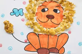 创意儿童手工画《可爱的小狮子》少儿美术立体绘画图片