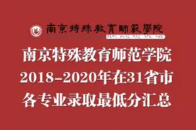 南京特殊教育师范学院2018-2020年在各招生省市各专业录取最低分图片