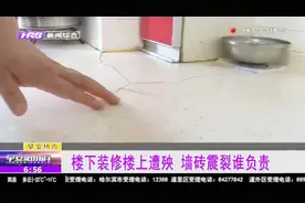楼下装修导致楼上墙砖震裂，最长裂口近一米，这件事谁来负责？视频封面