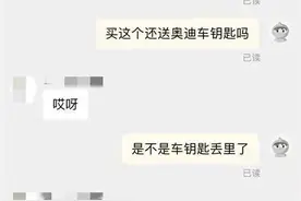 女子网购威化饼干，卖家额外“赠送”一把奥迪车钥匙图片