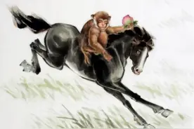 办公室挂幅画，画中一只猴骑在马背上，啥意思？网友给出六种解读图片