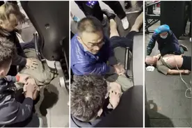 男子在健身房晕倒 众人接力救命图片