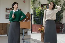 冬天请一定要这样穿：针织衫+呢子裙，洋气显瘦，尤其适合胖女生图片