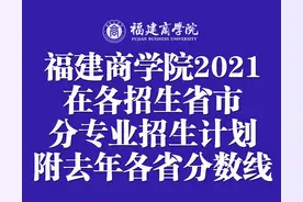 福建商学院2021年在各招生省市分专业招生计划！附去年各省分数线图片