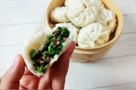 好吃又清爽的香菇油菜包子，食材怎么去水，馅料做的香窍门在这里图片