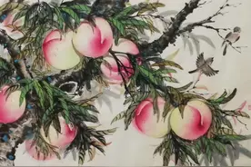 徐振东的国画桃子 堪称当今书画界的一绝图片