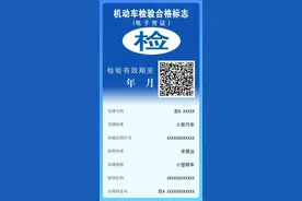 新车“六年免检”，第六年要上线检测，可网上申领电子版年检车标图片