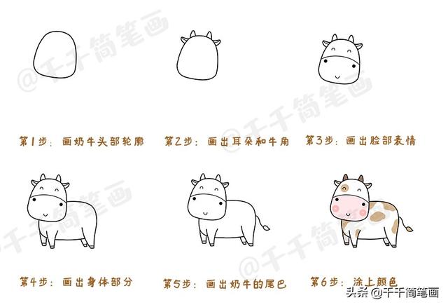 幼儿入门简笔画大全，简单6步学会画小动物，快收藏起来吧