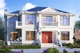 15.3×9.3米二层别墅，带地下室设计，配土灶和大堂屋图片