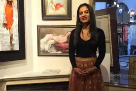 印度女画家画美女油画，身披薄纱的女郎真美，让无数网友称赞图片