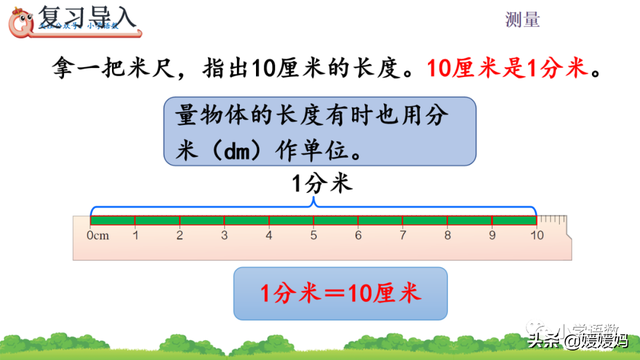 人教版三年级数学上册第3单元《分米的认识》课件及同步练习
