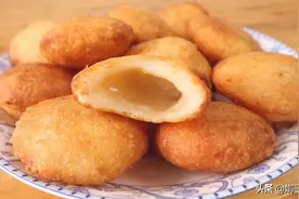 教你在家炸糖糕，步骤详细讲解，外皮金黄酥脆，个个空心不流糖图片