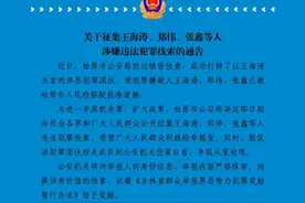 关于征集王海涛、郑伟、张鑫等人涉嫌违法犯罪线索的通告图片